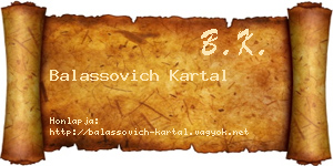 Balassovich Kartal névjegykártya